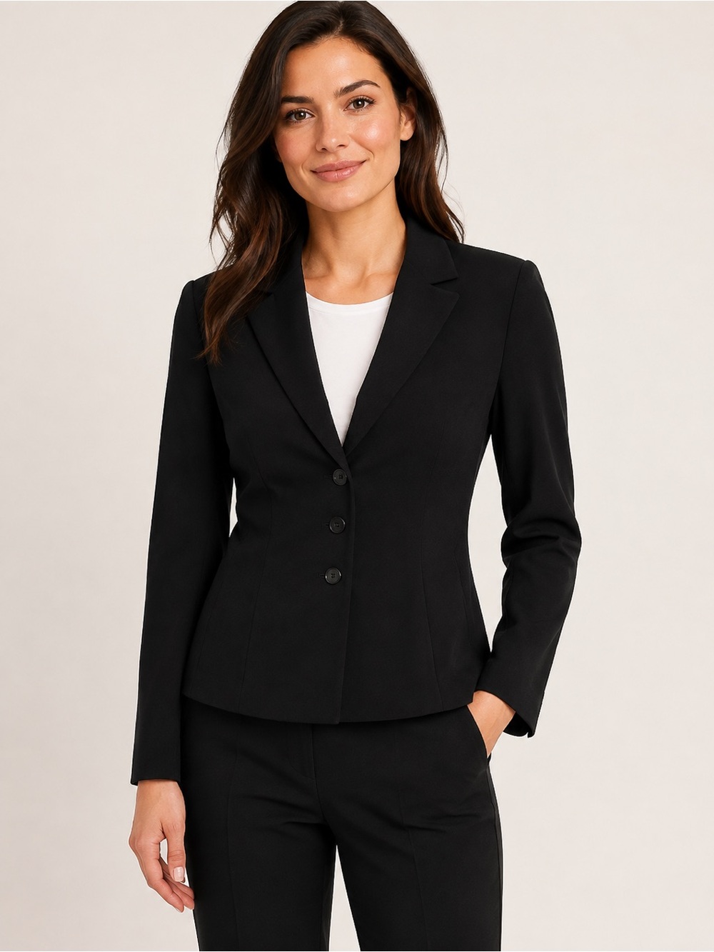 Kasper Women’s Black Tailored Three Button Blazer Size 4
